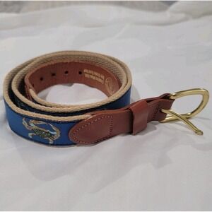Leather Man Ltd Mens Crab Belt Hand Made Nautical Beach Coastal Euro Summer 34